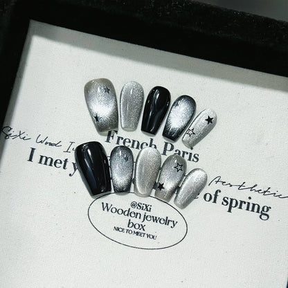 Wear Armor Dark Black Sweet Cool Niche Style Crystal Cat's Eye