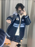 Jacke Oversize Sweatshirt Japanische Mode Bomberjacke Damen