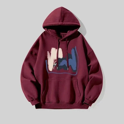 Spring Autumn Men's Casual Hoodie Loose Breathable Printed Sweatshirt