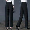 Womens High Waist Pants Elastic Straight Leg Casual Trousers Pockets