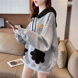 Spring  Autumn Thin Hooded Sweatshirt Women Cartoon