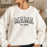 Mama Est 2024 Sweatshirt Mothers Comzy Crewneck