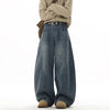 Wide Leg Baggy Jeans Unisex Dark Blue Hip Hop Streetwear Pants