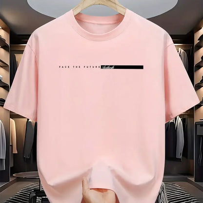 Summer Cotton Casual Loose Letter Print Round Neck Short-sleeved T-shirt