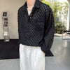 Mens Plaid Textured Shirt Long Sleeve Tassel Button Up Casual 2026