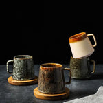 Japanese Vintage Ceramic Mug, High-Capacity Coffee Tea Cups 350ml