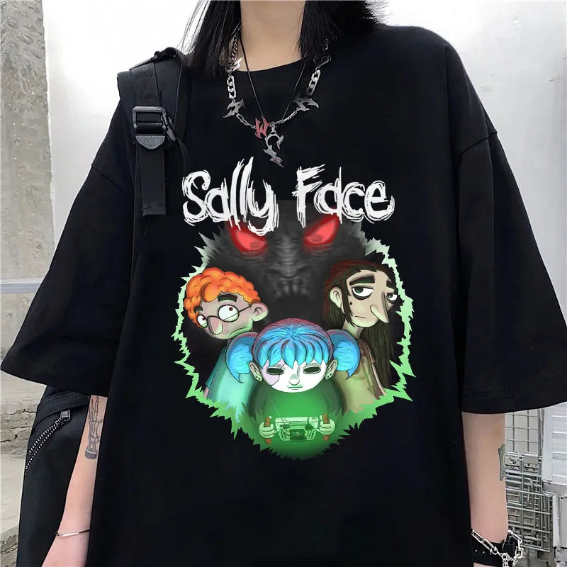 Women Sally Face Print T-Shirt