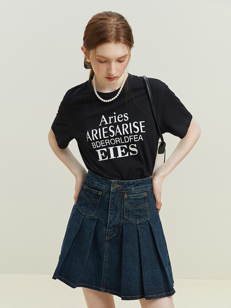 T-Shirt Short Sleeve Women's Letter Print