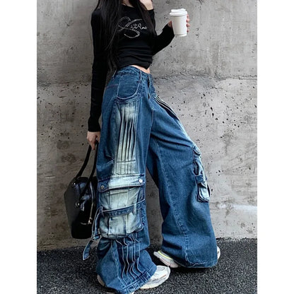 Women's Y2K Wide Leg Vintage Harajuku Jeans