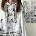 Emo Anime Frauen Hoodies Streetwear