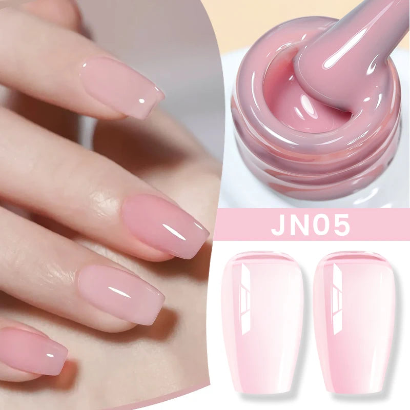 Jelly Nude Gel Nail Polish 10ml Light Pink Peach Translucent Color UV