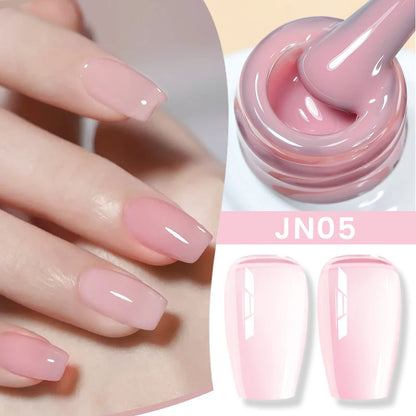 Jelly Nude Gel Nail Polish 10ml Light Pink Peach Translucent Color UV