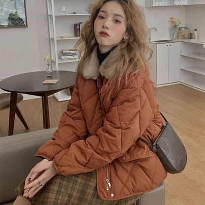 Jackets Quilted Loose Warm Korean Fashion Down Coats Casual Soft Bomber Jacket - xinnzy