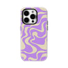 Purple Cream Wave iPhone Case Dual Layer 12 13 14 15 16 17 Pro