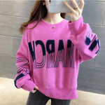 O-Neck Loose Printed Letter Sweatshirts 2024 Spring New Oversized
