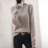 Sweater Turtleneck Cashmere Pullovers Long Sleeve Casual Basic Femme Sweater - xinnzy