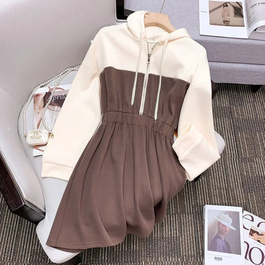 2024 Spring And Autumn Knee-Length Dress Sweatshirt