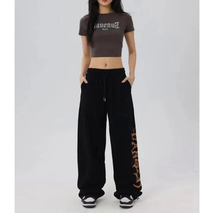 Y2K Streetwear Sports Pants for Women Pants High Waist Summer