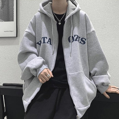 Hooded Oversized Sweatshirt for Men Korean Coat Long Sleeve