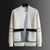 Mens Patchwork Cardigan Knit Sweater Korean Oversized Wool Coat