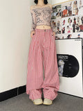 Rote karierte Hose für Damen, Baggy, Streetwear, 90er-Jahre, ästhetische Hose, Harajuku, japanische 2000er-Jahre