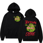 Gothic Streetwear Beware Ogre Graphic Hoodie