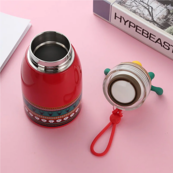 Cartoon Christmas Stainless Steel Tumbler With Handle School Gift