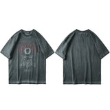Men T Shirt Hip Hop Dark Evil Eye Print Harajuku Summer Short Sleeve Oversize