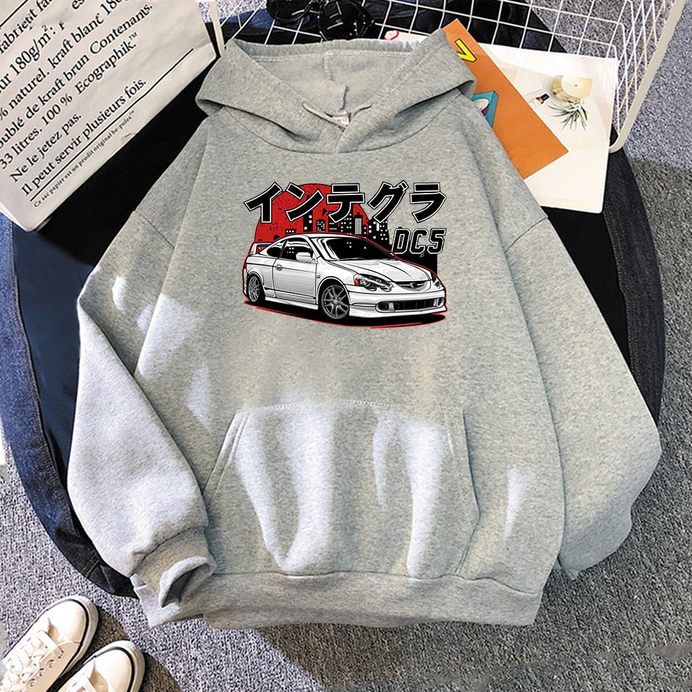 Men Hoodies Harajuku Initial D Cartoon Pullovers