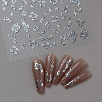 3D Gold Heart Nail Art Stickers