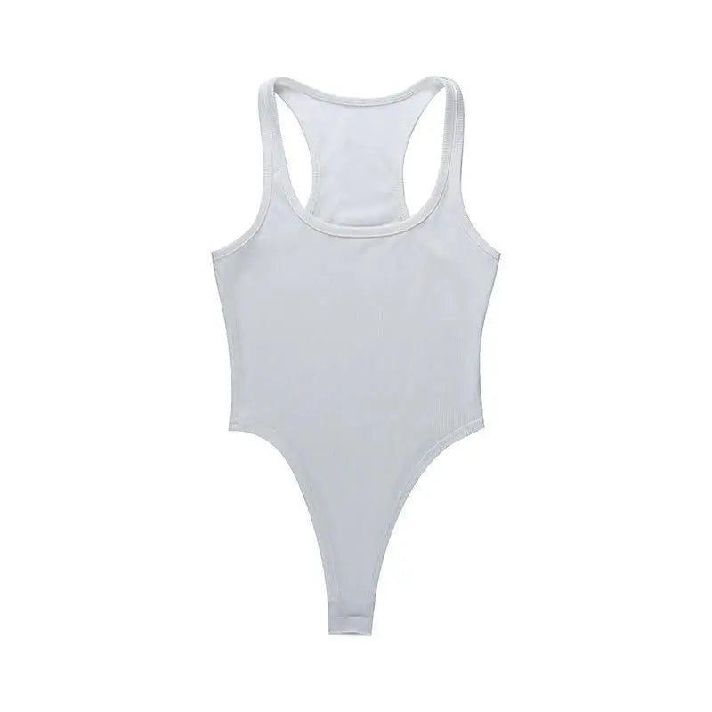 Women’s Sexy Knit Bodysuit Halter Sleeveless Clubwear Summer Top