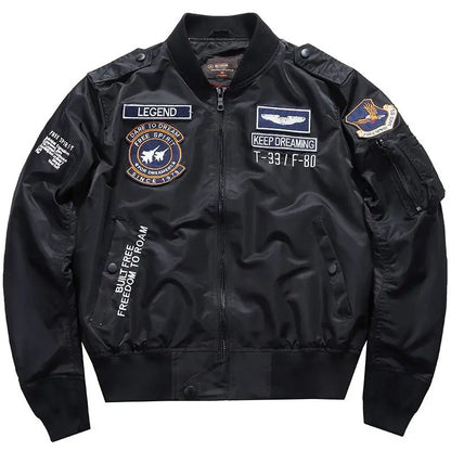 Men's Embroidered Bomber Jacket Air Force Aviation Workwear