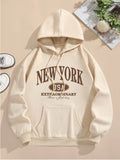 Drawstring Long Sleeve Casual Hooded Sweatshirt