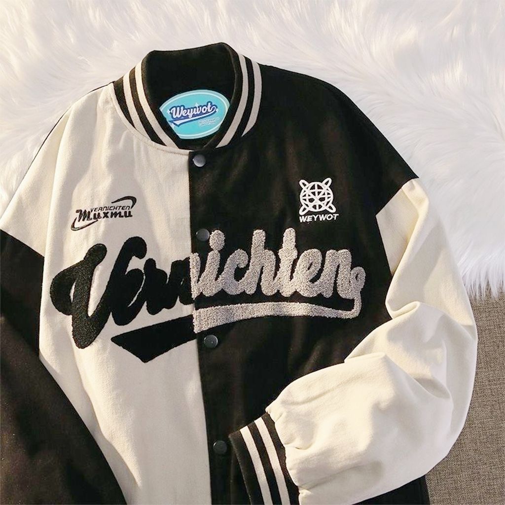 Embroidery pattern baseball Jacket loose Korean version