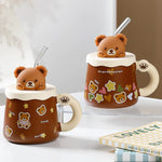 Creative Cute Lovely Bear Ceramic Mug with Lid