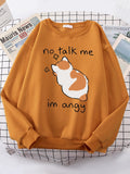 Women Sweatshirts Harajuku Cute Angy Cat