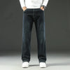 Mens Loose Straight Jeans Business Casual Winter Wide Leg Pants