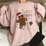 Cute Gingerbread Printed Christmas Casual Hoodie