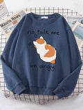 Women Sweatshirts Harajuku Cute Angy Cat