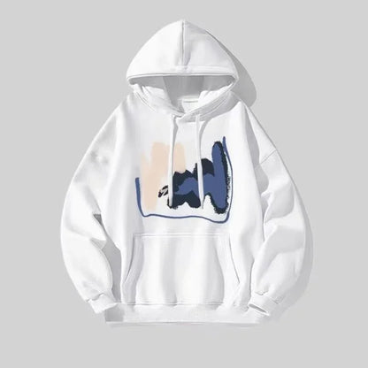 Spring Autumn Men's Casual Hoodie Loose Breathable Printed Sweatshirt