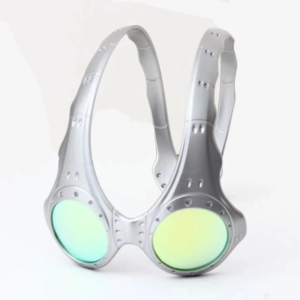 Oak Style OTT FMJ Cyberpunk Silver + Iridium Lens Alien Goggles Sunglasses