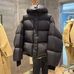 Women Down Puffer Jacket Hooded Casual Parka