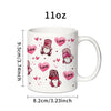 11oz Ceramic Coffee Mugs with Handle Valentine