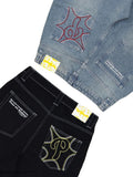 Männer Street Retro Hip Hop Print Jeans Hohe Taille