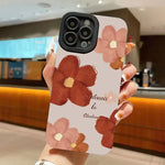 Solid Color Flowers Phone Case For iPhone