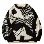 Harajuku Retro Pullover Strickpullover Herren Übergroßer Winter Y2K Grunge