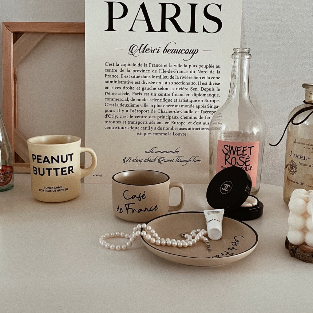 French Retro Coffee Cup Korean Style Simple Letter Ceramic Mug