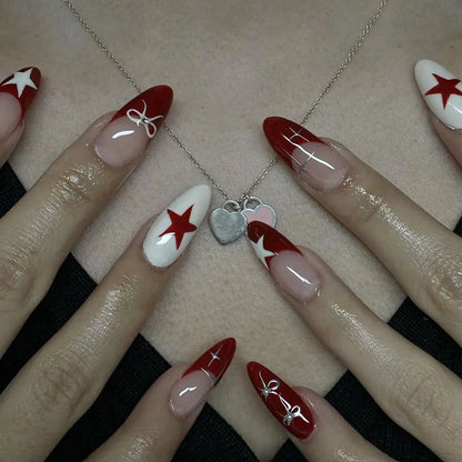 Cute Black Star with headphone 3D Press on Nails