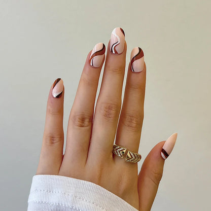 Swirly Neutral Nails