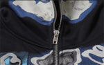 Skull Print Zip Hoodie High-Quality Streetwear